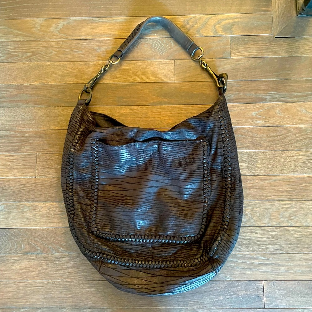 Allsaints Textured Leather Hobo Bag